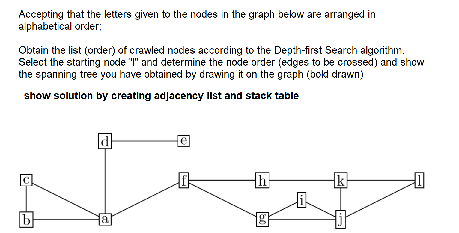Solved Accepting that the letters given to the nodes in the | Chegg.com