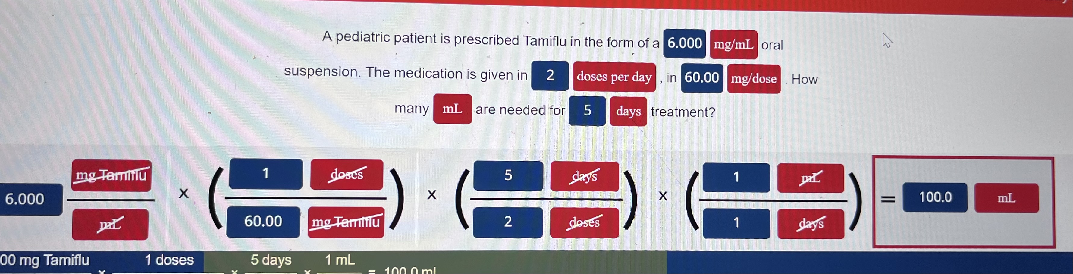 Solved A pediatric patient is prescribed Tamiflu in the form