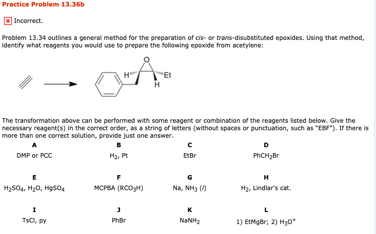 Solved Practice Problem 13.36d Incorrect. Problem 13.34 Chegg