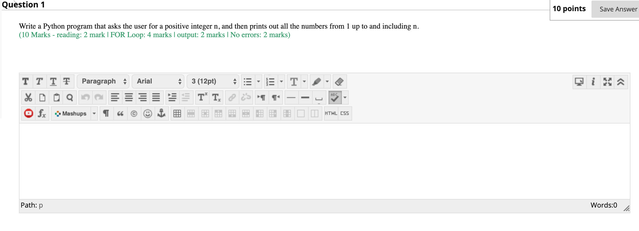 Solved Question 1 Save Answer Write a Python program that | Chegg.com