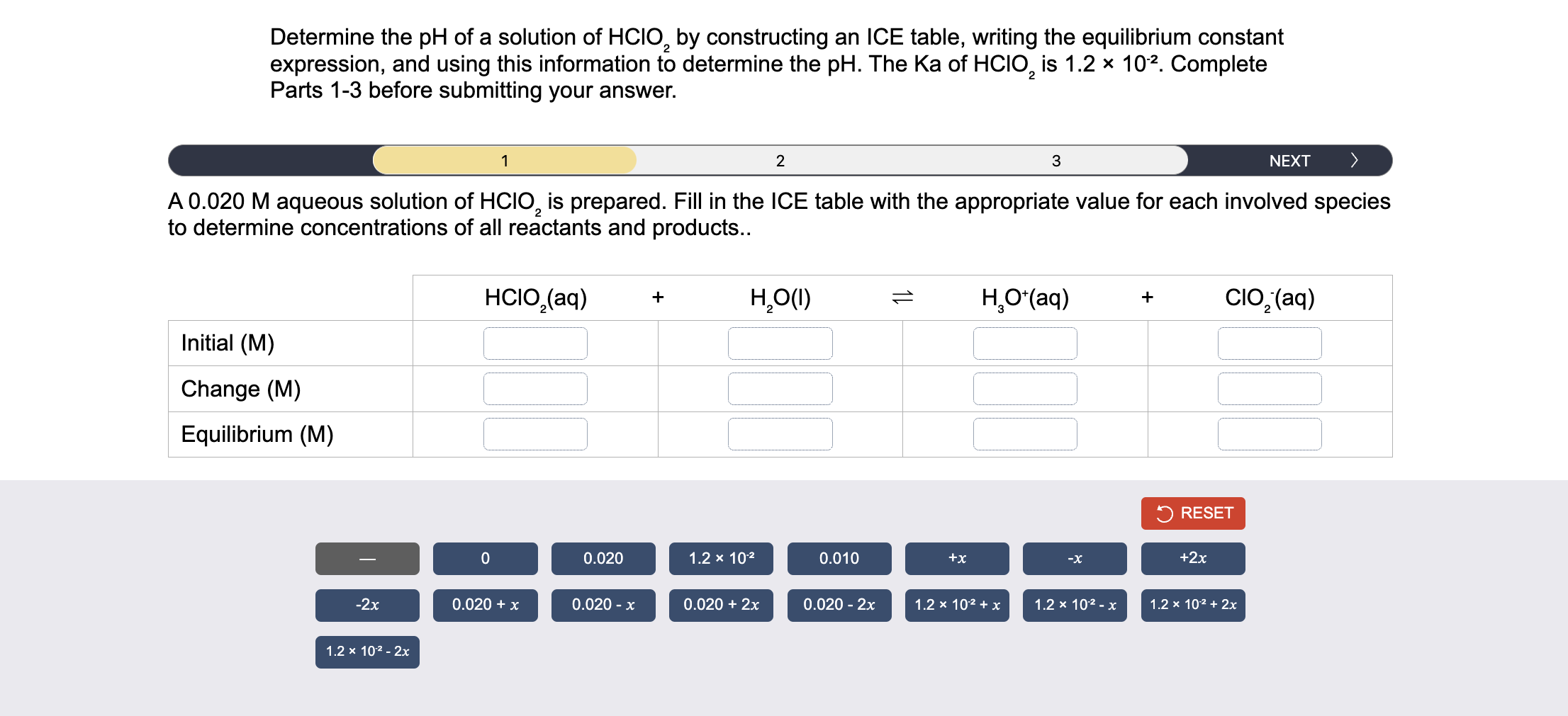 Solved Determine the pH of a solution of HClO2 by | Chegg.com