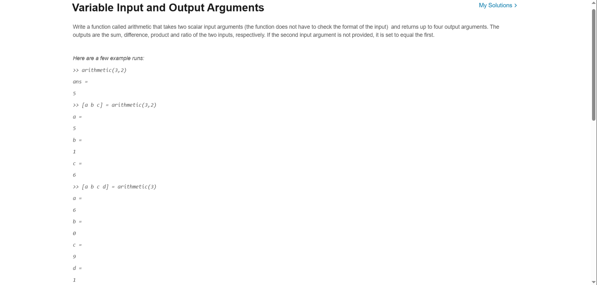 Solved Variable Input and Output ArgumentsWrite a function | Chegg.com