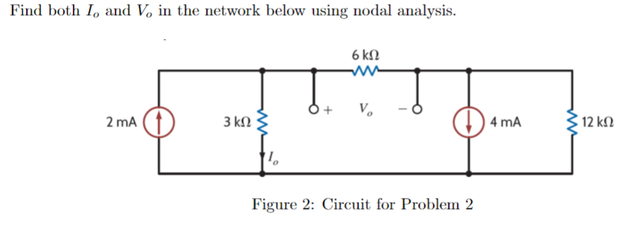 Solved Find Both Io And Vo In The Network Below Using Nodal