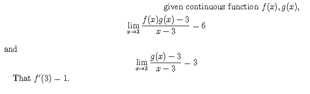 Solved Given Continuous Function F X G X