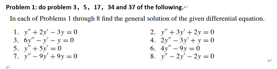 Solved Problem 1: do problem 3, 5, 17, 34 and 37 of the | Chegg.com