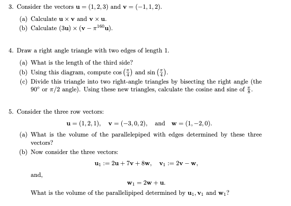 Solved 3 Consider The Vectors U 1 2 3 And V 1 1 2 Chegg Com