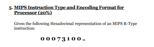 Solved 5. MIPS Instruction Type and Encoding Format for | Chegg.com