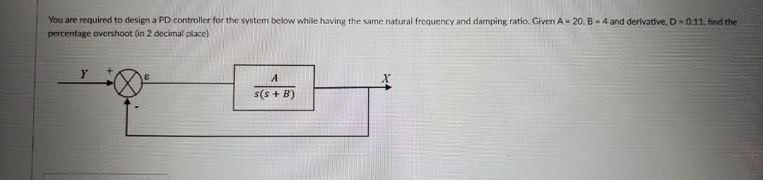 Solved You are required to design a PD controller for the | Chegg.com