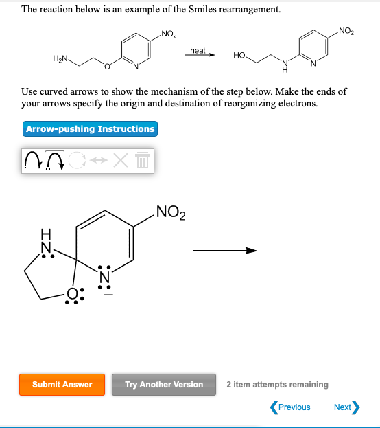 Solved The reaction below is an example of the Smiles | Chegg.com