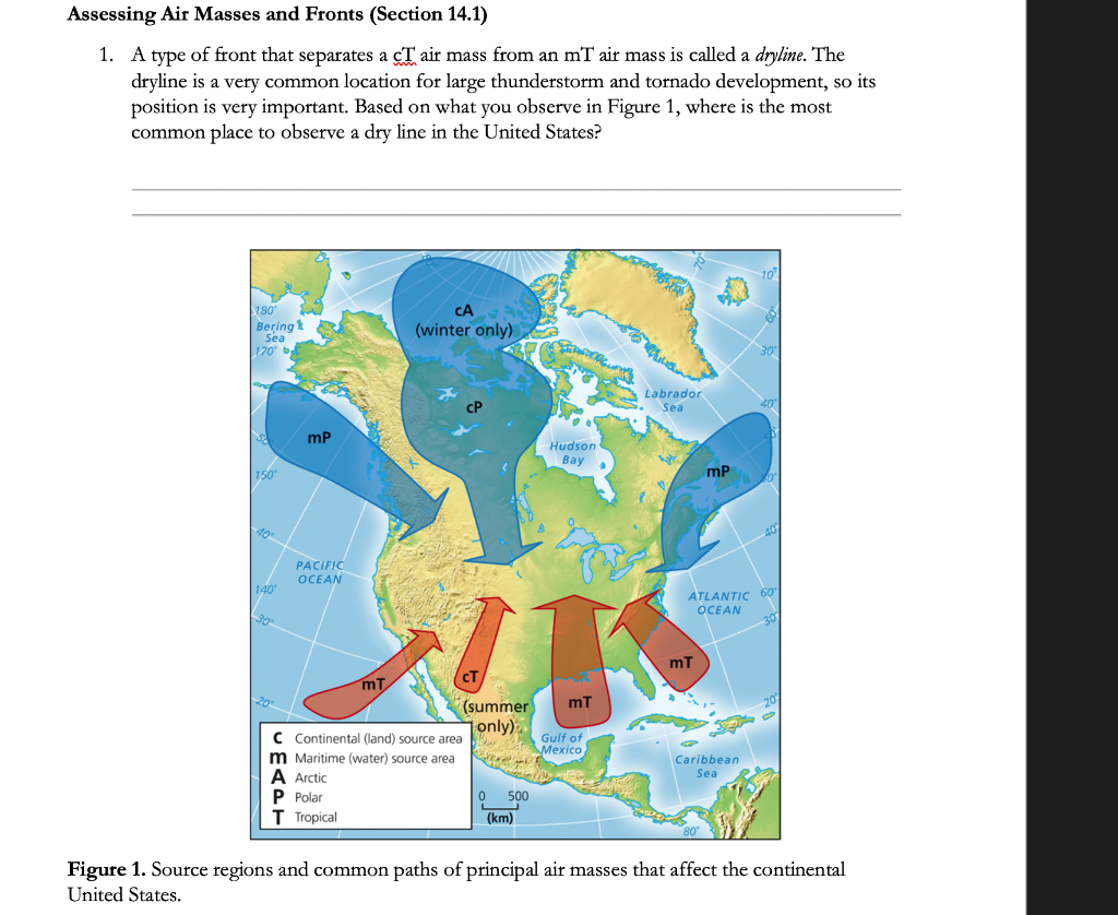 Solved Assessing Air Masses and Fronts (Section 14.1) 1. A | Chegg.com