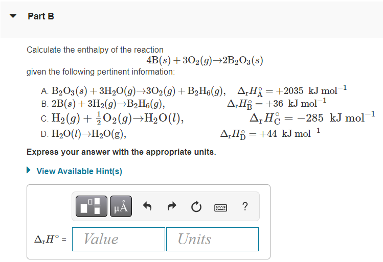 Solved Calculate The Enthalpy Of The Reaction 4 | Chegg.com