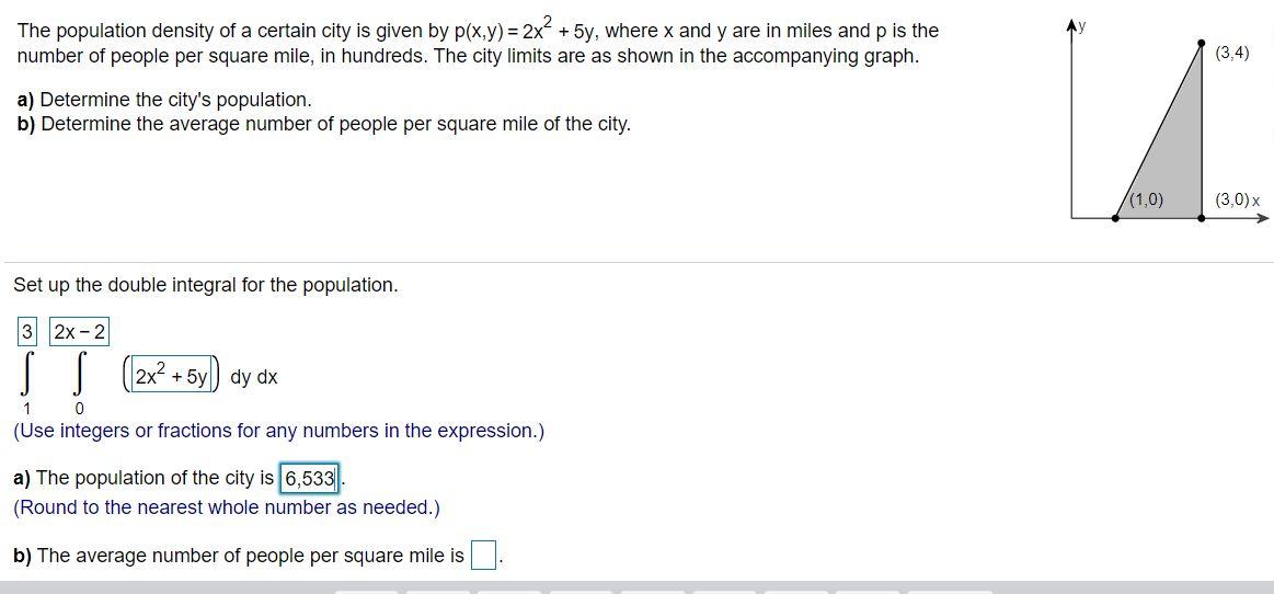 Solved The population density of a certain city is given by | Chegg.com