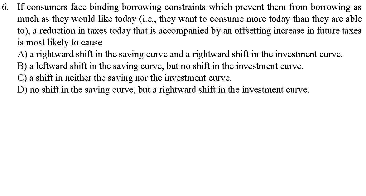 Solved 5. Holding other things constant, the desired level
