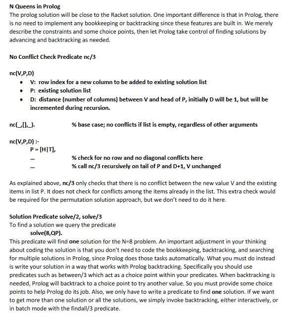 N Queens Problem in Racket and Prolog The N Queens | Chegg.com