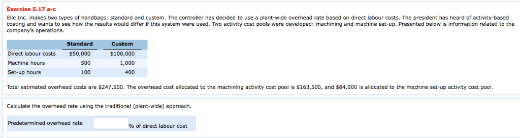 Solved Exercise 5.17 a-c Elle Inc. makes two types of | Chegg.com