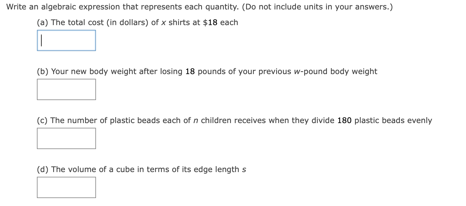Solved Write an algebraic expression that represents each | Chegg.com