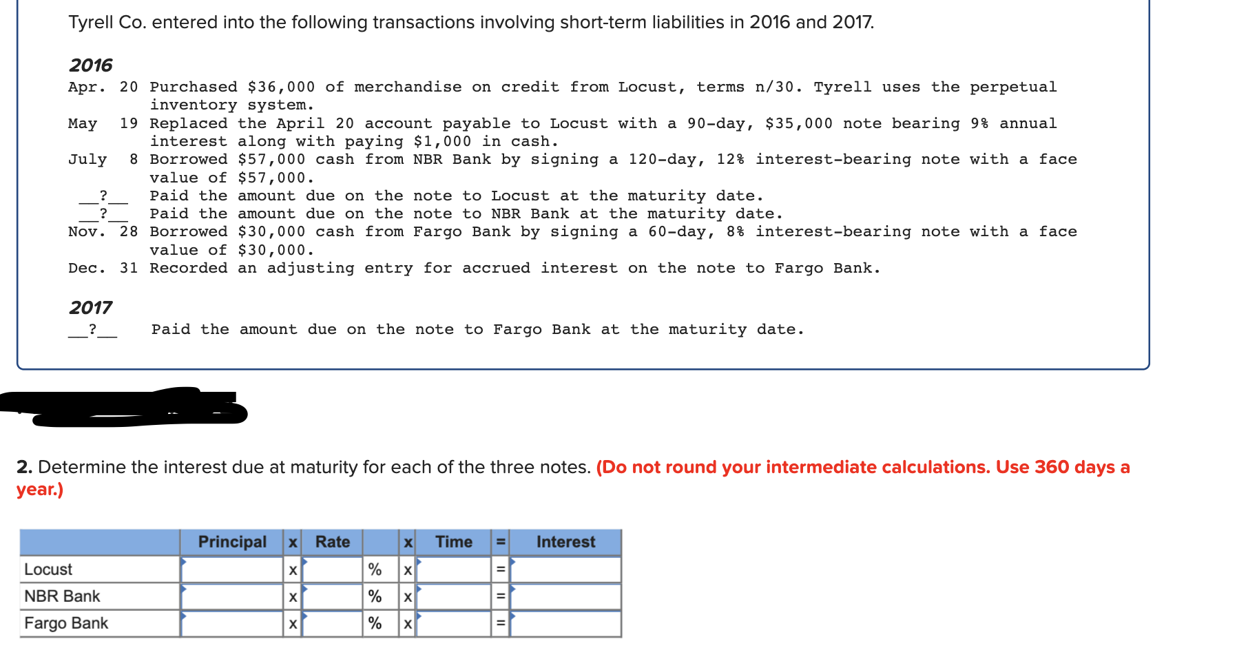 Solved Tyrell Co. entered into the following transactions