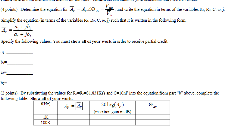 Solved (4 points). Determine the equation for | Chegg.com
