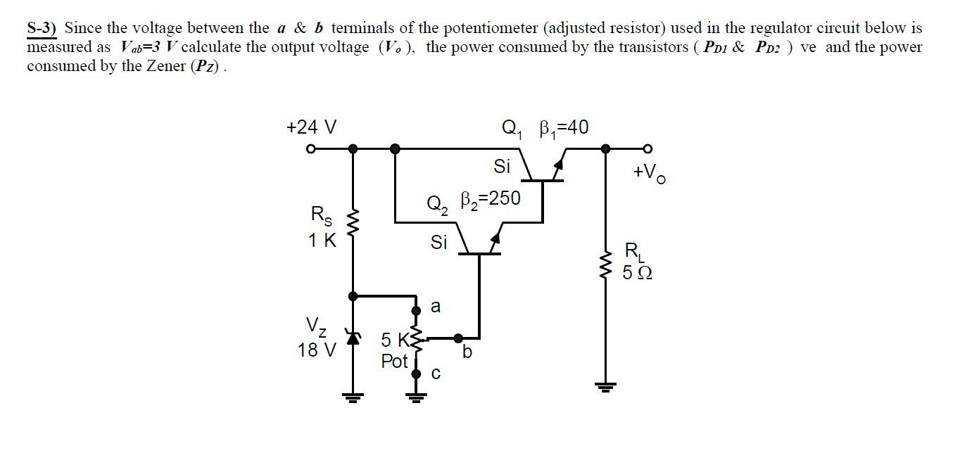 Solved S-3) Since The Voltage Between The A & B Terminals Of | Chegg.com