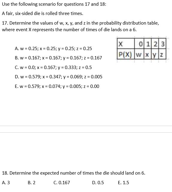Solved Use The Following Scenario For Questions 17 And 18 Chegg Com