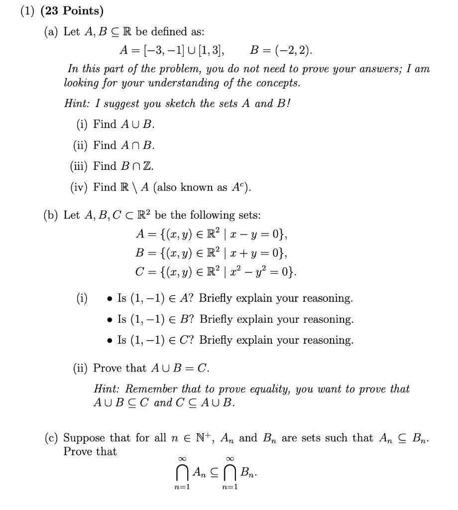 Solved Please do all parts of question 1. All three parts | Chegg.com