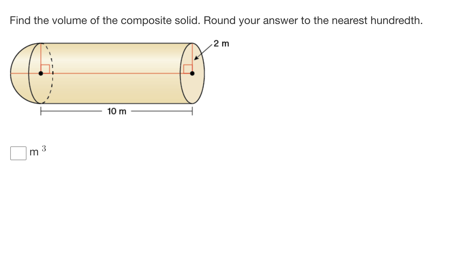 Solved Find the volume of the composite solid. Round your | Chegg.com