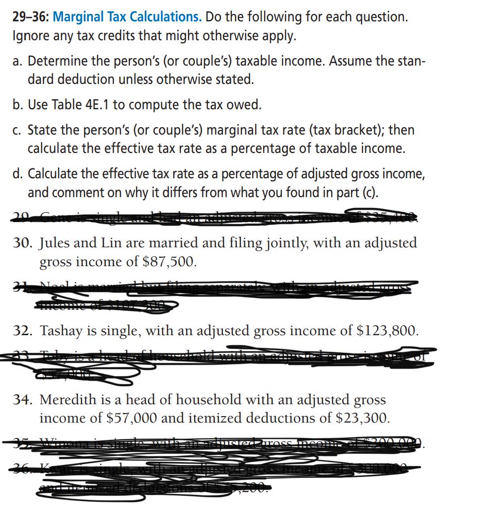 Solved TABLE 4E.1 2021 Marginal Tax Rates and Standard | Chegg.com