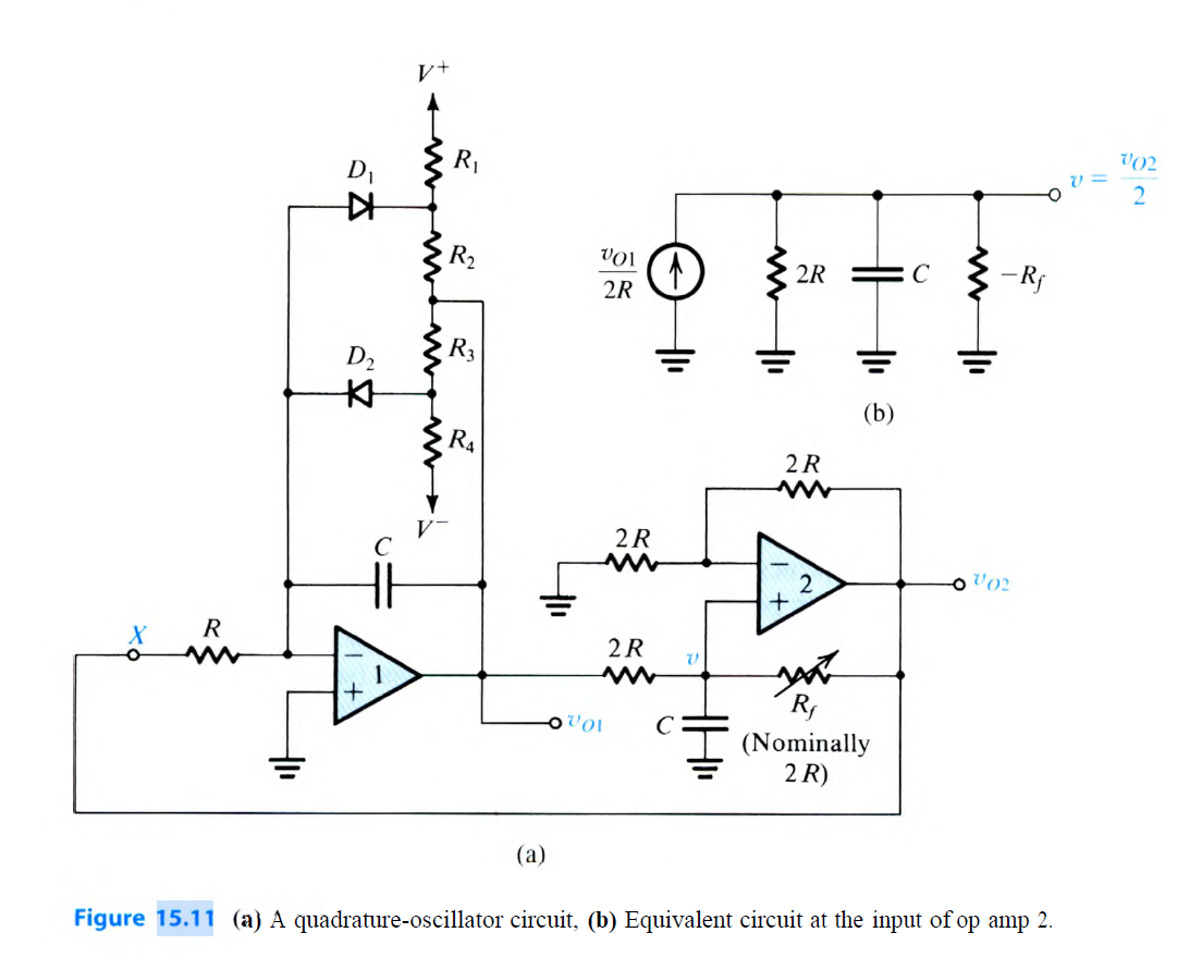 Solved D 15.26 Design the quadrature oscillator circuit in