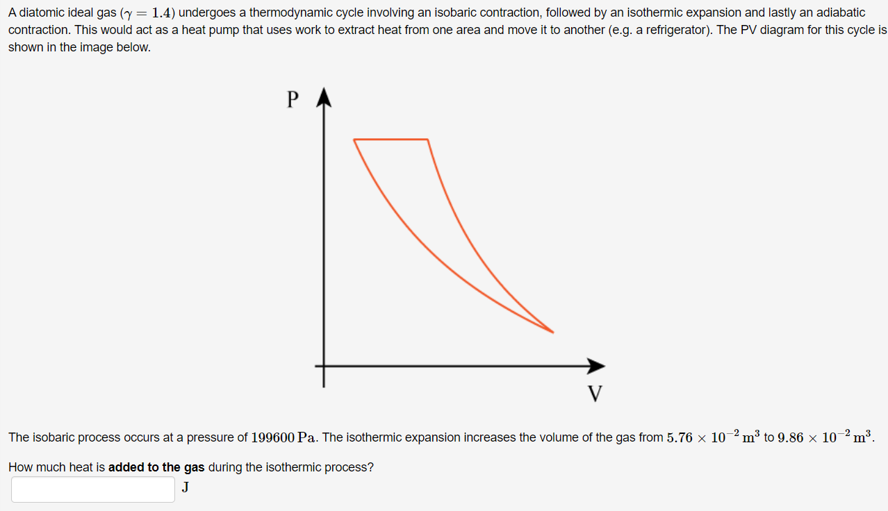 Solved A diatomic ideal gas (y = 1.4) undergoes a | Chegg.com