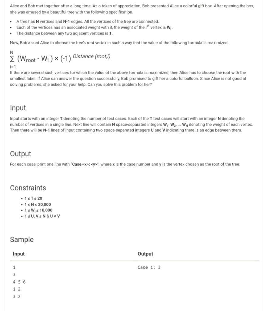 Solved Alice and Bob met together after a long time. As a | Chegg.com