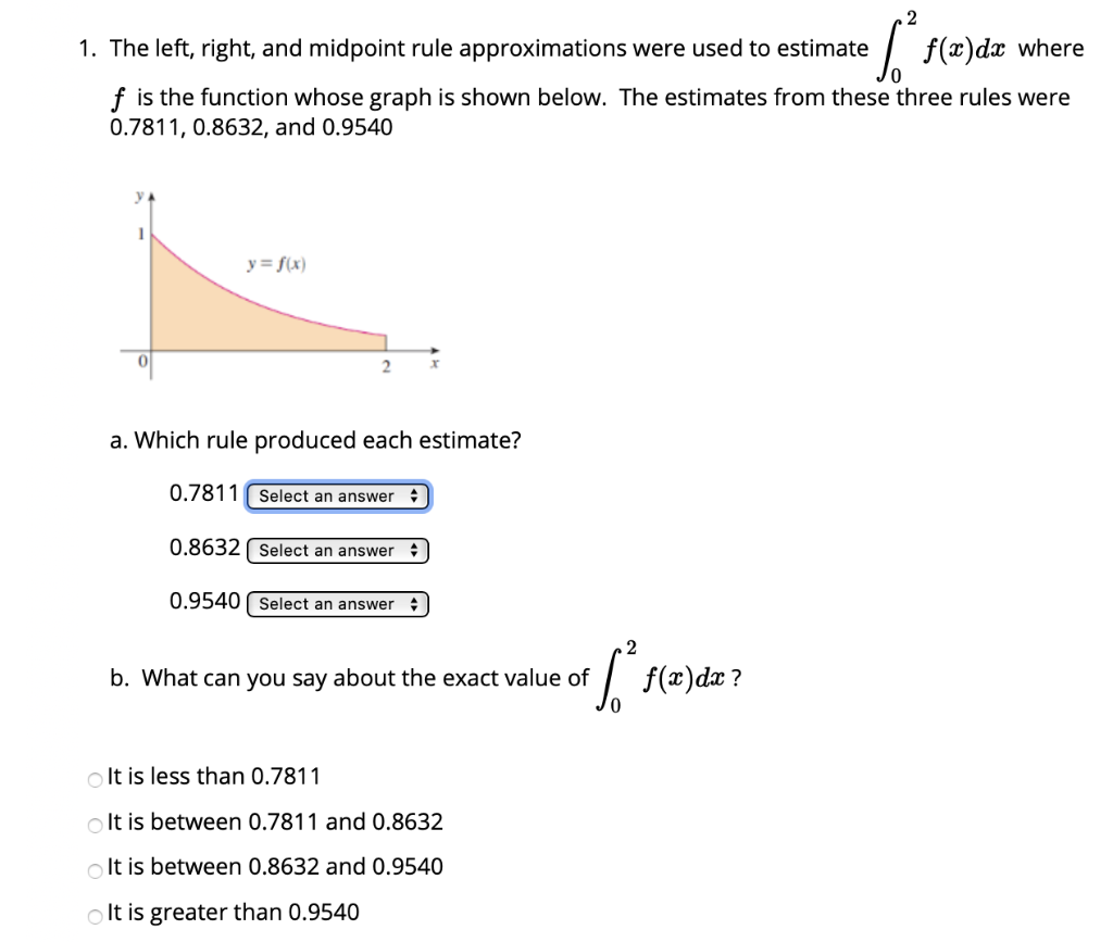 Solved sos 1. The left, right, and midpoint rule | Chegg.com