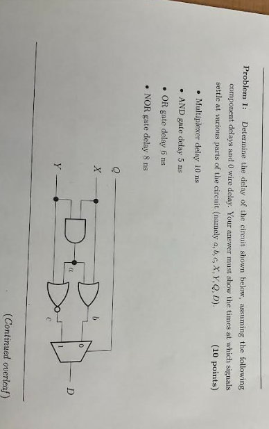 Solved Problem 1: Determine The Delay Of The Circuit Shown | Chegg.com