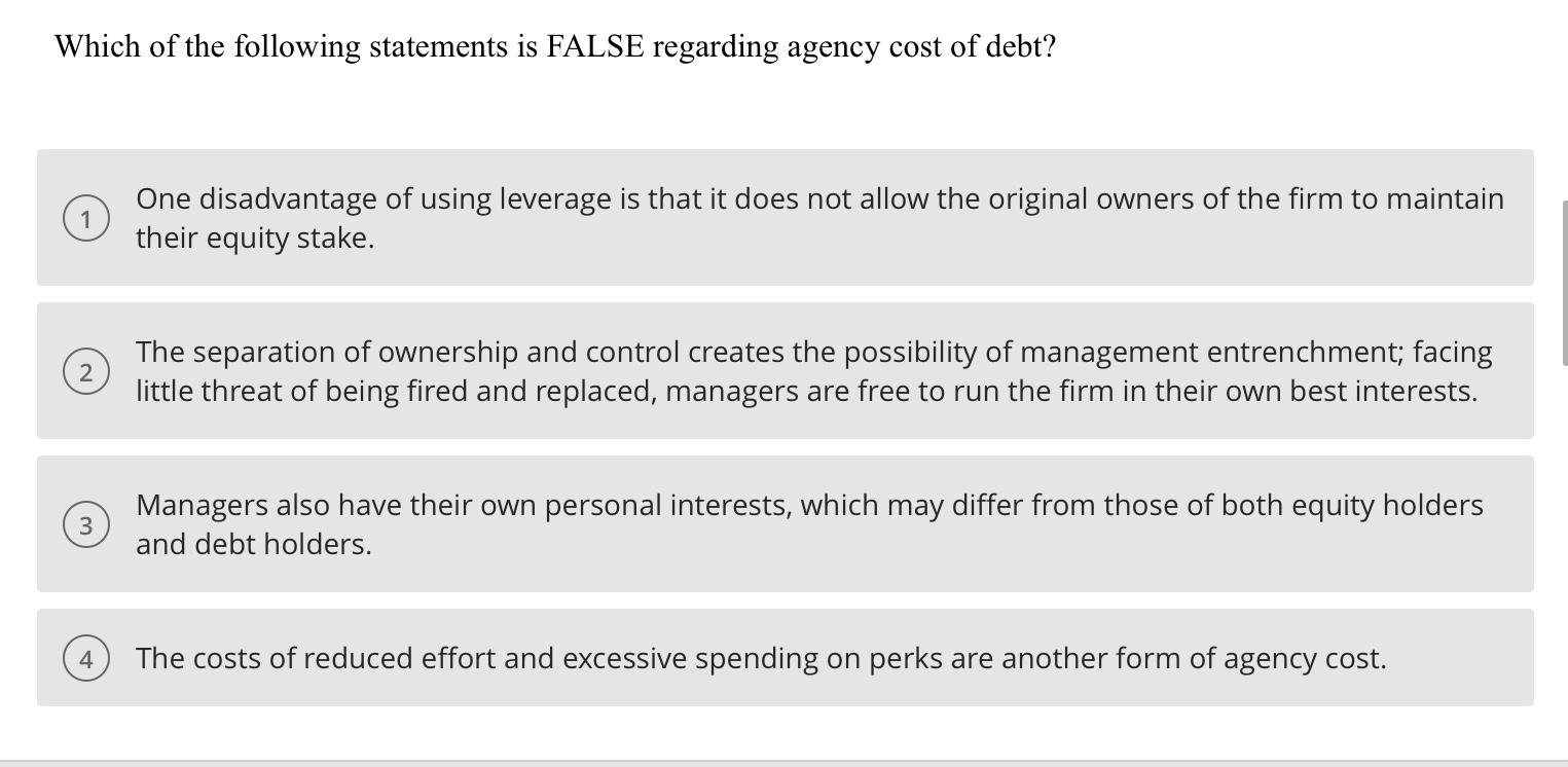 Solved Which Of The Following Statements Is FALSE Regarding | Chegg.com