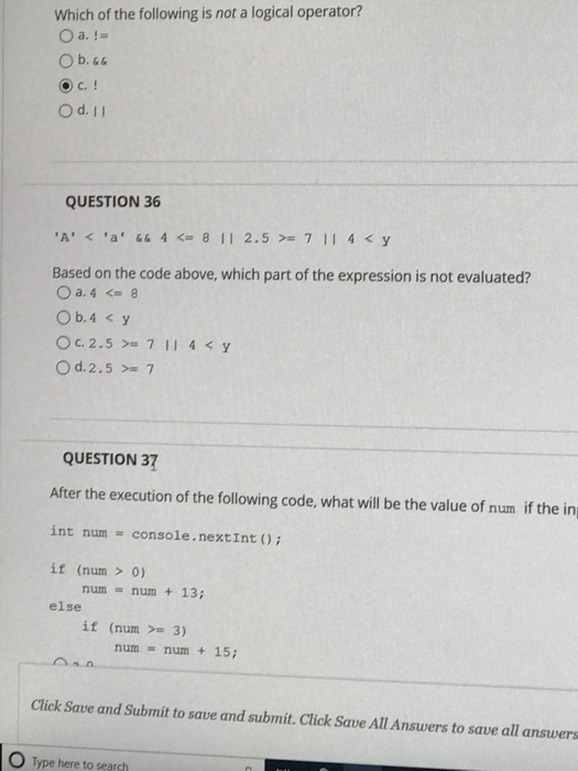 Solved Which of the following is not a logical operator? O | Chegg.com