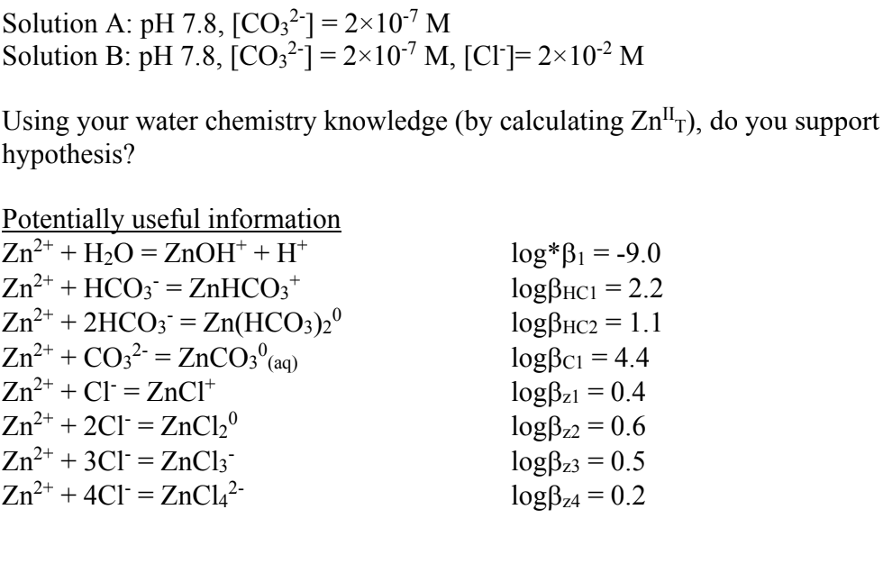 Solved A student studied chloride contamination in