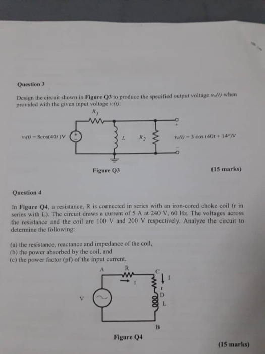 Solved Question 3 Design the circuit shown in Figure Q3 to | Chegg.com