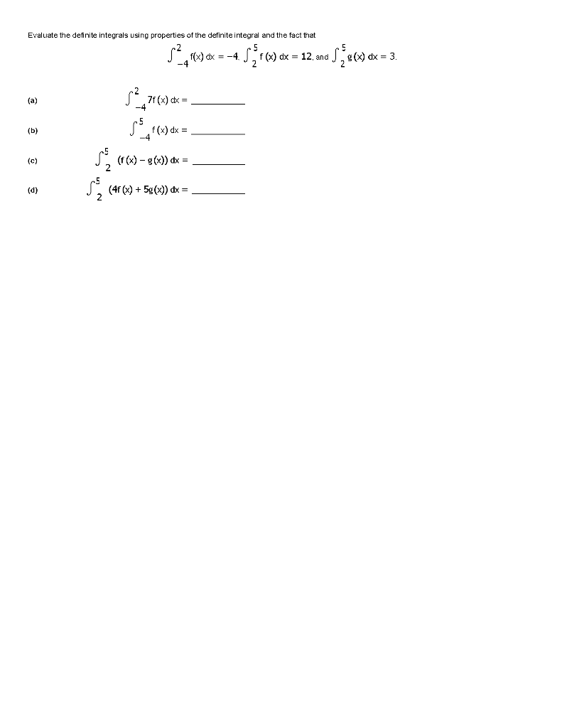 Solved Evaluate the definite integrals using properties of