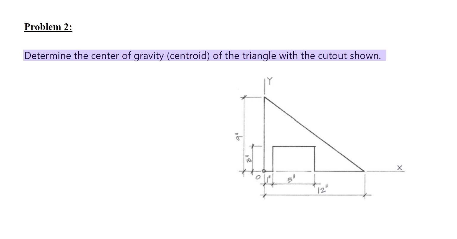 Solved Determine the center of gravity (centroid) of the | Chegg.com