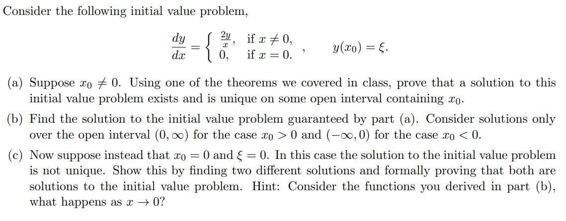 Solved Consider the following initial value problem, | Chegg.com