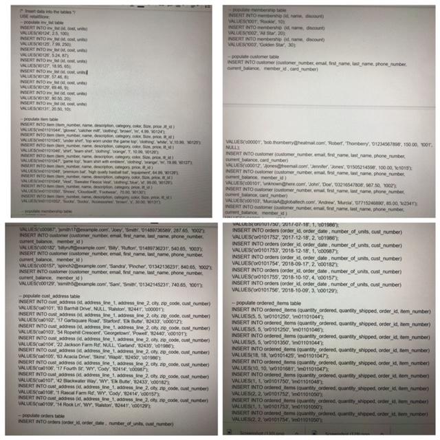Solved 1. For each order, write a SQL statement that | Chegg.com