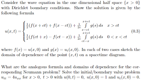 Solved Consider the wave equation in the one dimensional | Chegg.com