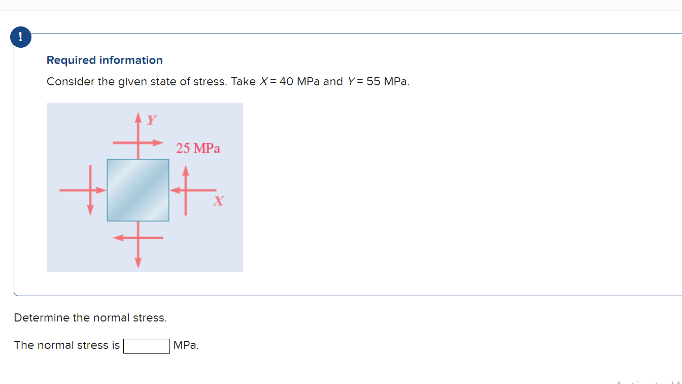 Solved Consider The Given State Of Stress Take X 40 Mpa 1028