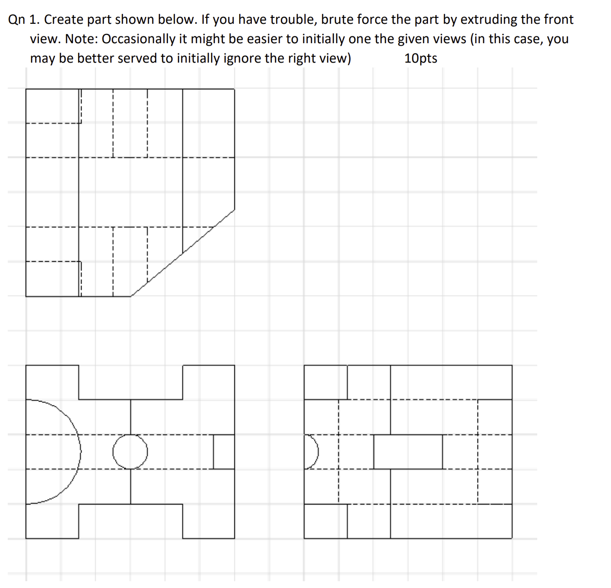 Solved Qn 1. Create part shown below. If you have trouble, | Chegg.com