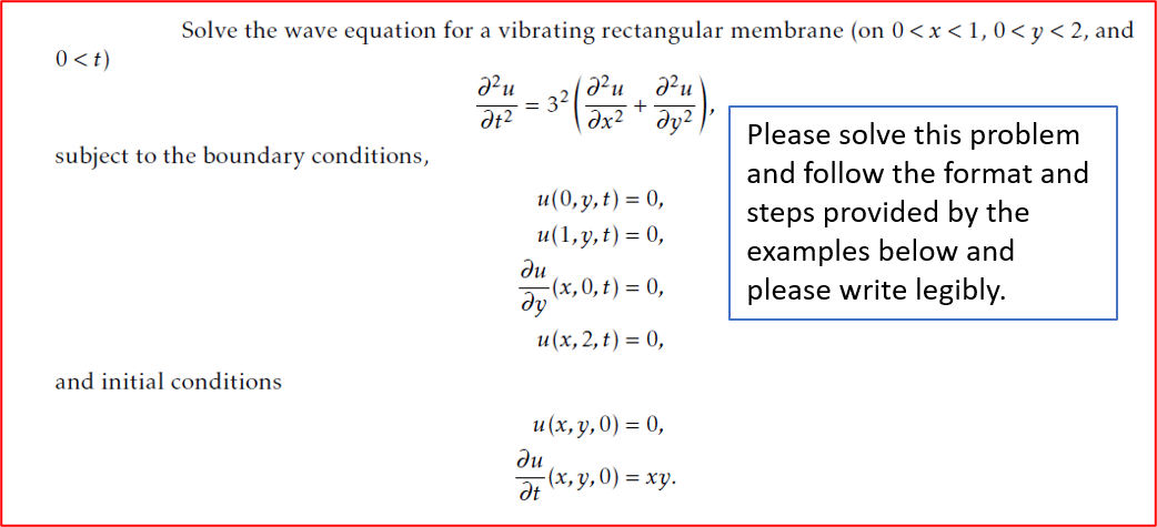 Solved Solve The Wave Equation For A Vibrating Rectangular Chegg