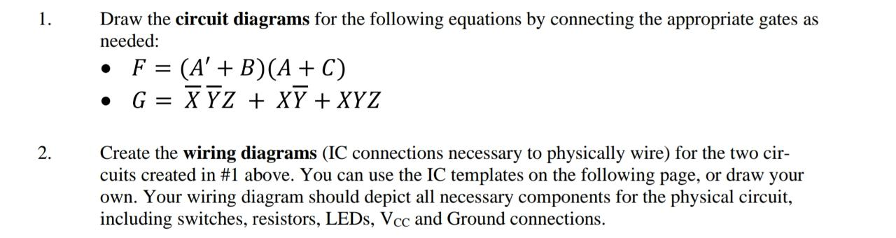Solved 1. Draw the circuit diagrams for the following | Chegg.com