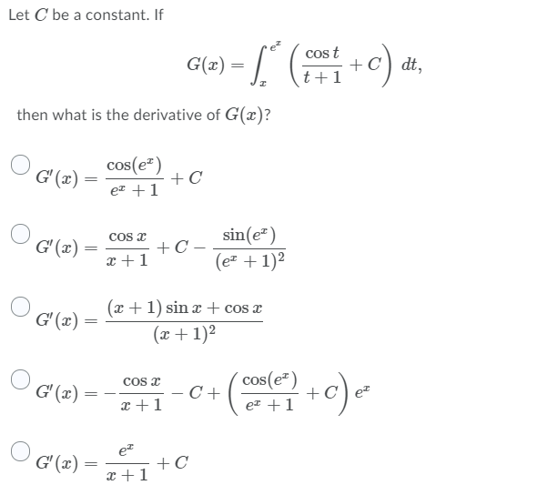 Solved Let C Be A Constant If G 2 Cdt T 1 Then Wha Chegg Com