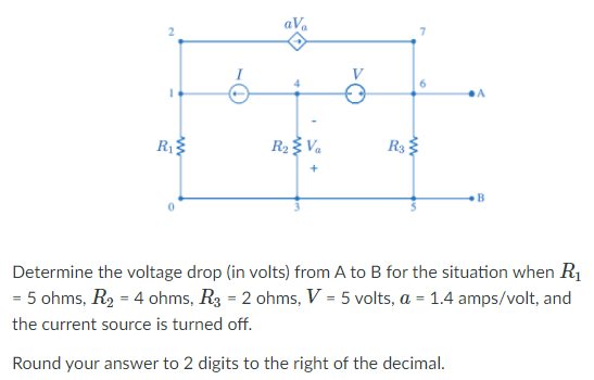 Solved Ava 0 O A Riz Rev R B Determine The Voltage Dro Chegg Com