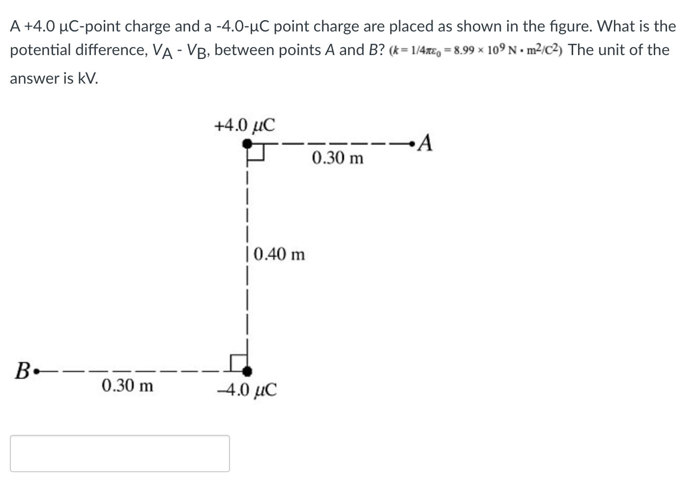 Solved A 4 0 U C Point Charge And A 4 0 Uc Point Charge Chegg Com