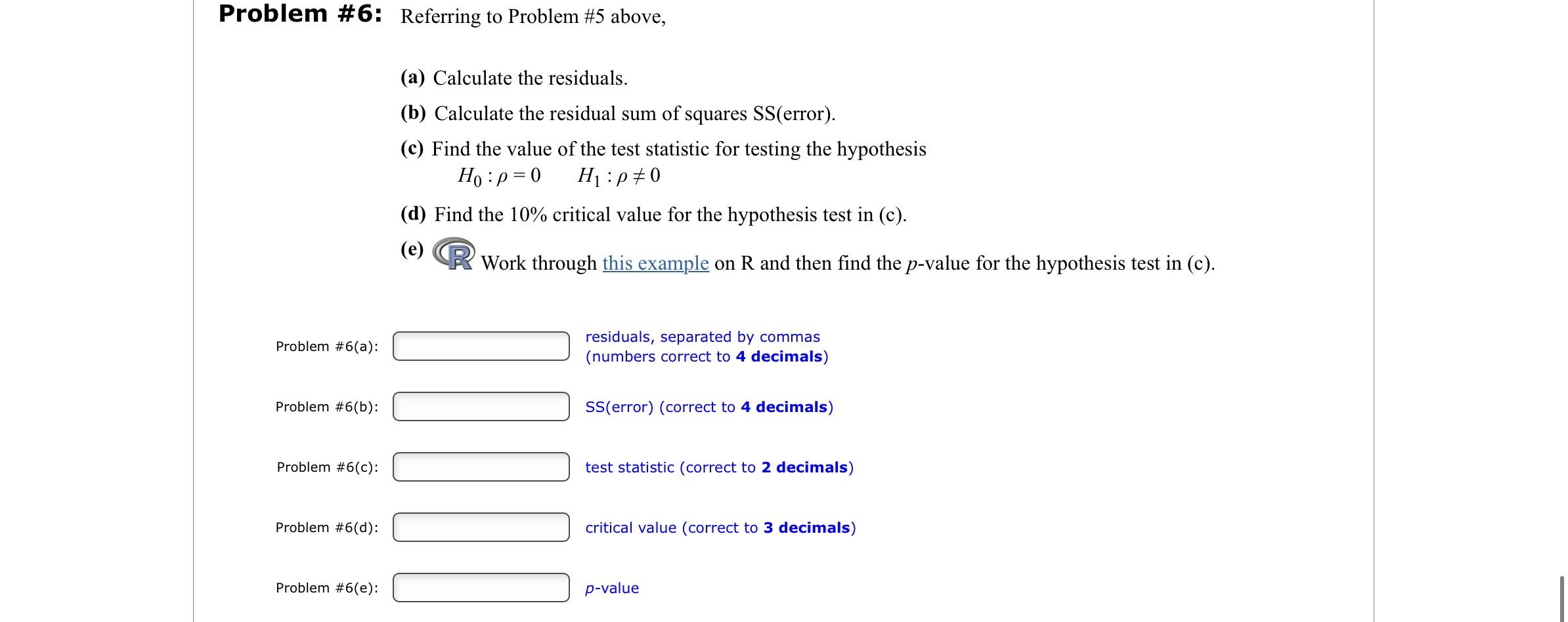 Solved Problem #5: Given The Following Five Pairs Of (x, Y) | Chegg.com