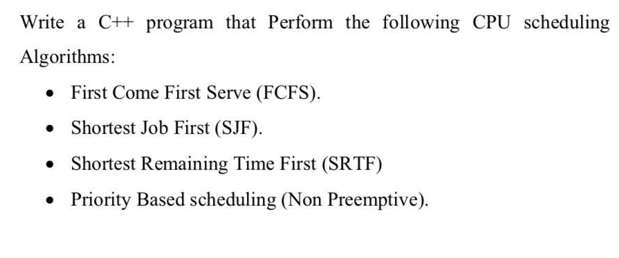 c program for srtf cpu scheduling algorithm program